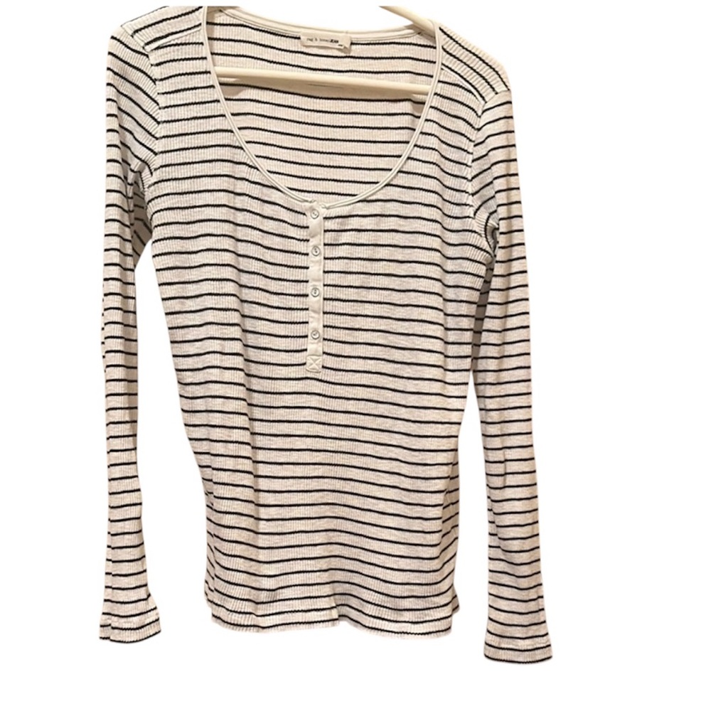 Rag & Bone The Stripe Knit Henley sz. M